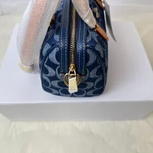 Coach | Bags | Coach Boston Bag Shoulder Handbag Mini Womens Denim